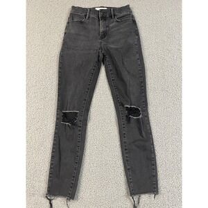 Pacsun Raw Hem Ankle Black Super High Rise Jeggings Denim Pants‎ 24" Waist